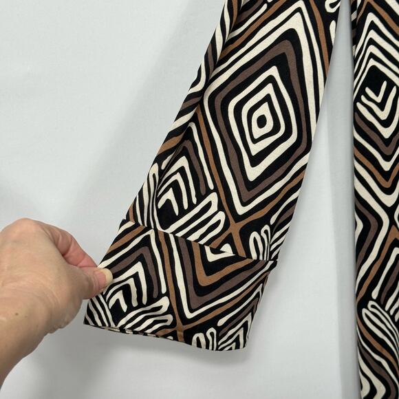 Diane Von Furstenberg Black and White Geometric Midi Dress - Picture 9 of 11